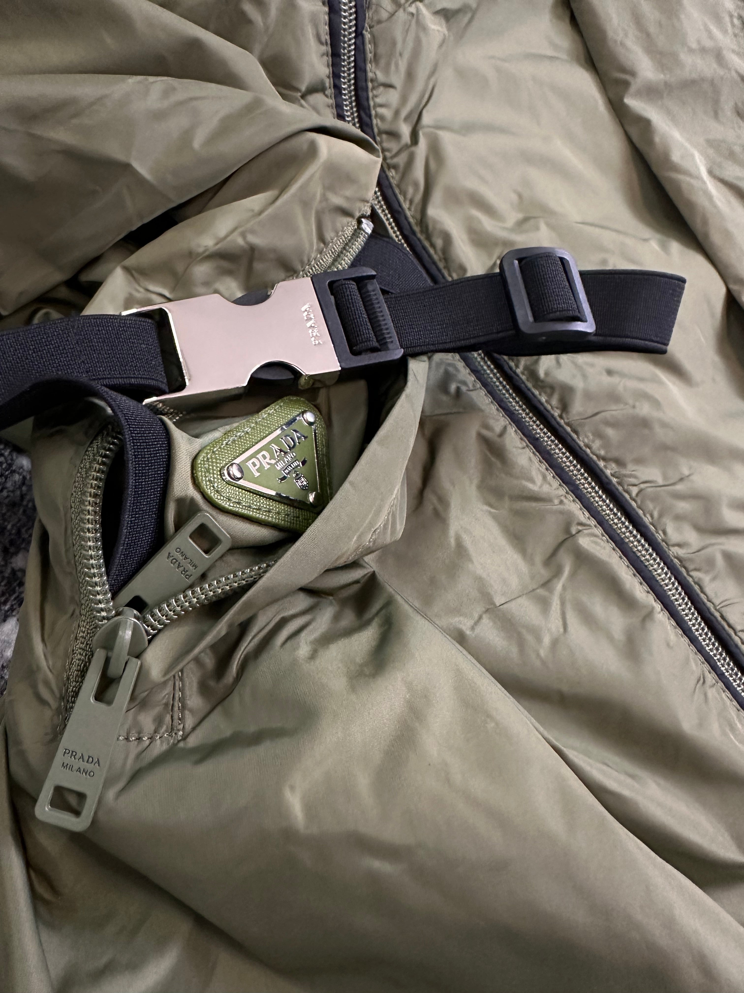 PDA BLOUSON RE-NYLON HOODED JACKET - GREEN