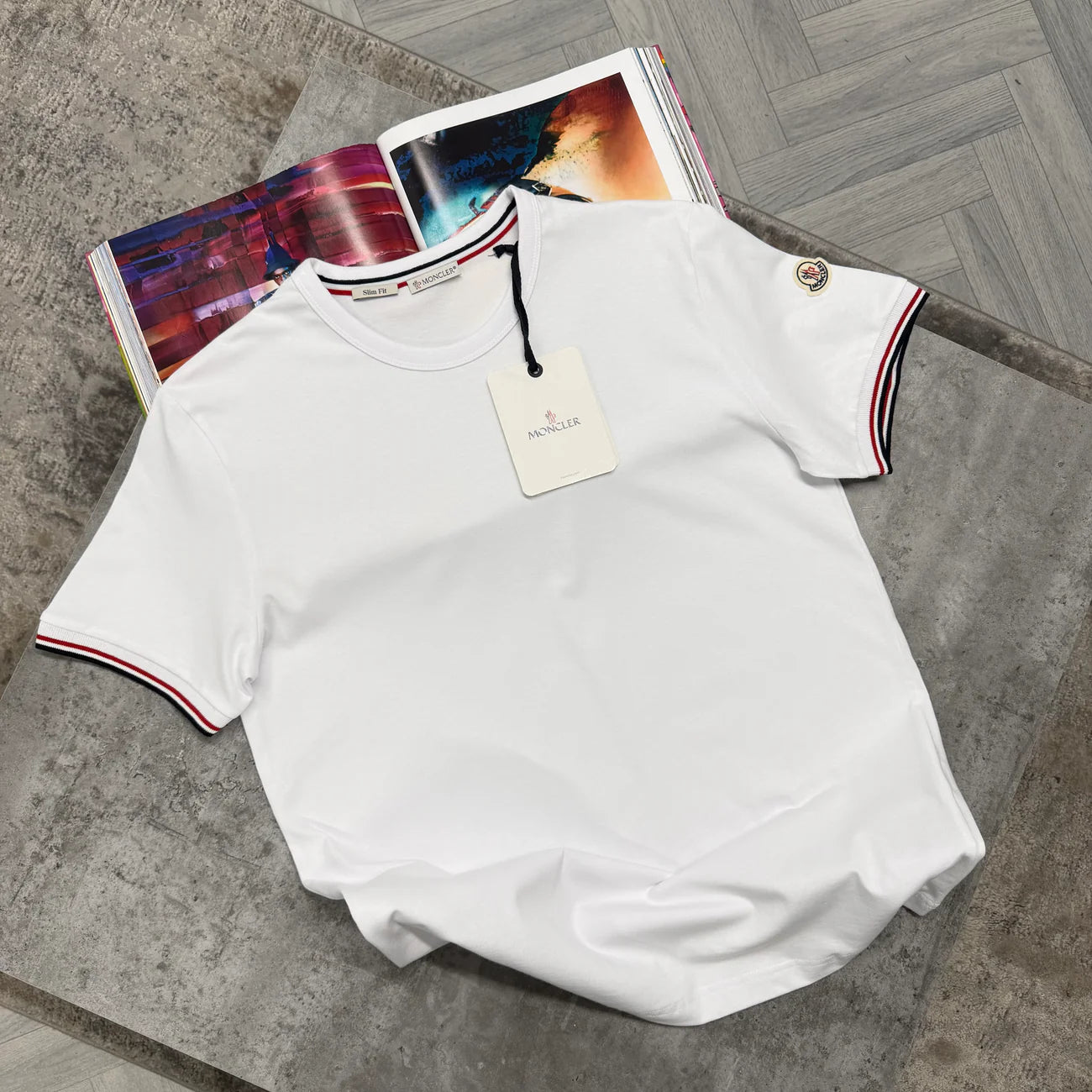 MNCLR TRICOLOR TRIMMED TSHIRT - WHITE