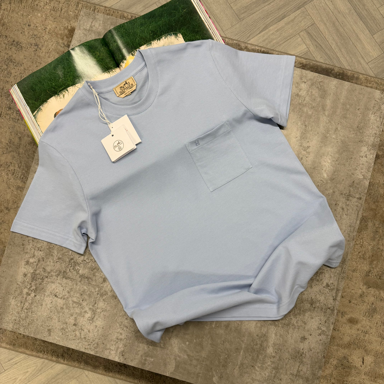 H POCKET T SHIRT - BLUE