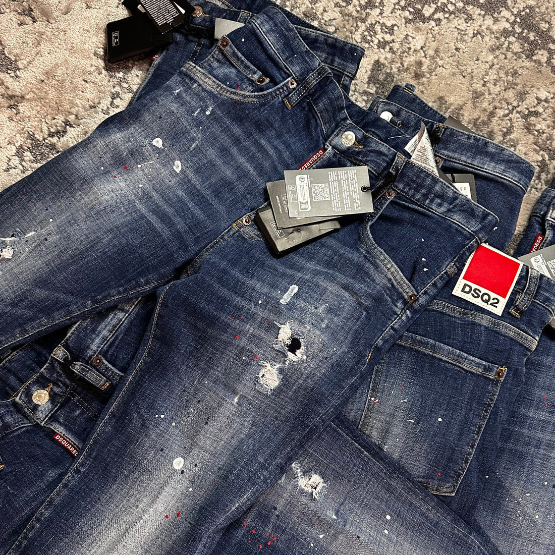DSQ SLIM FIT DENIM JEANS - BLUE