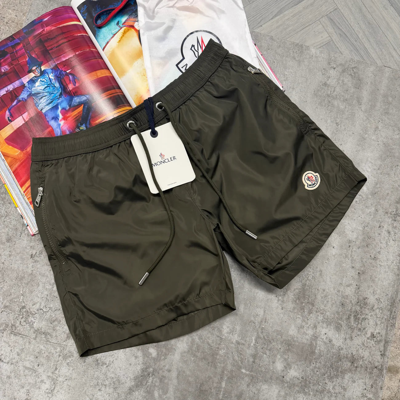 MNCLR ZIP POCKET BAGGED SWIMS - KHAKI