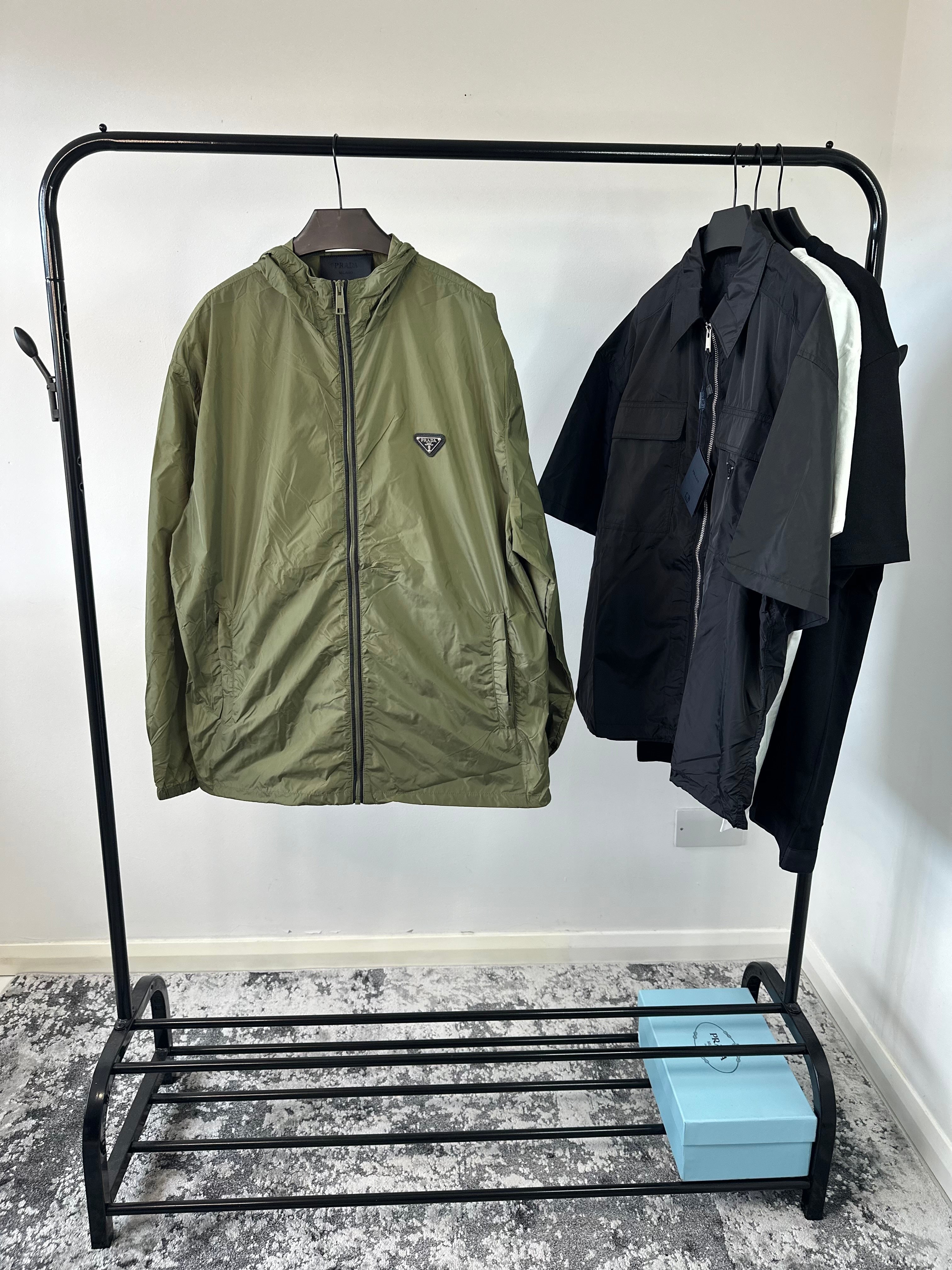PDA BLOUSON RE-NYLON HOODED JACKET - GREEN