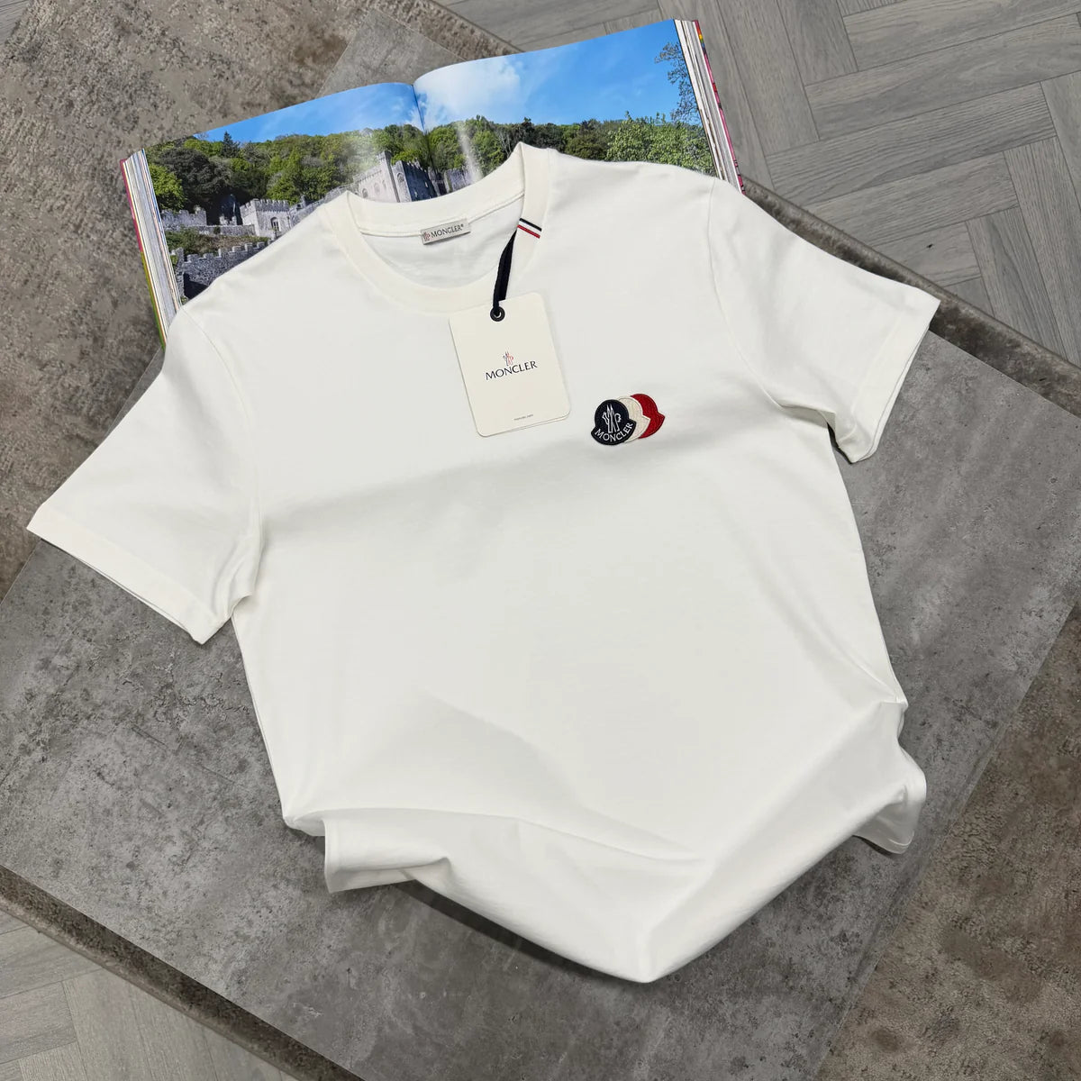 MNCLR TRIPLE LOGO T SHIRT - WHITE