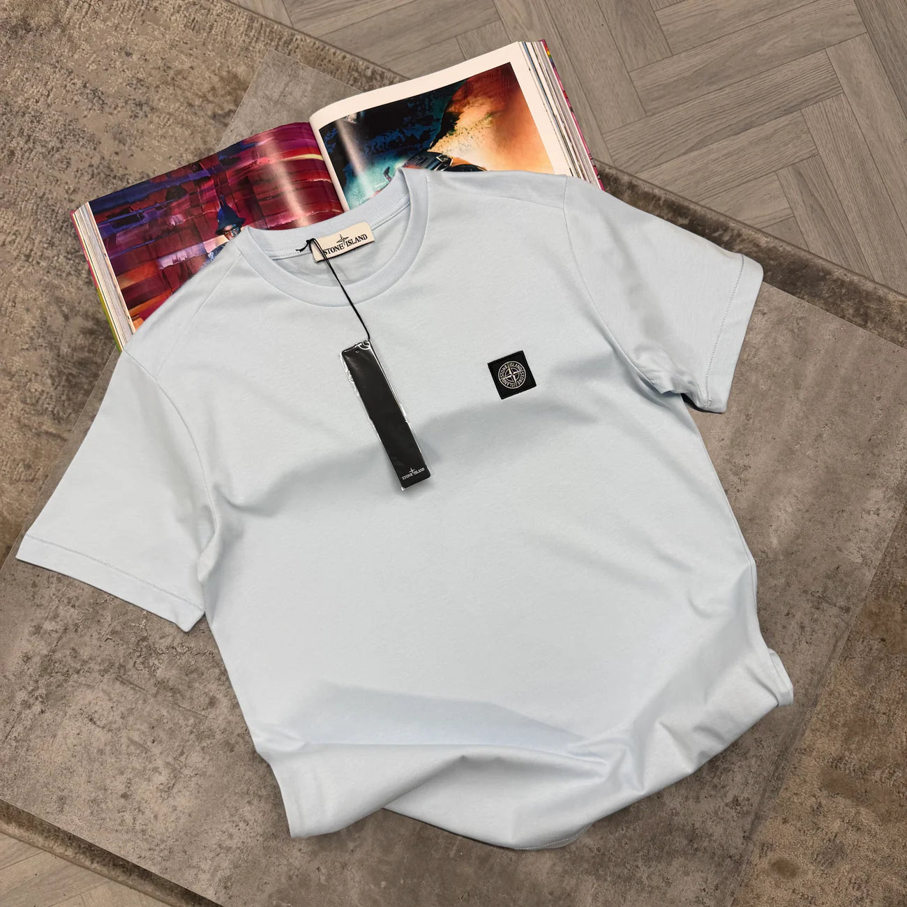 SI SQUARE LOGO T SHIRT - SKY BLUE