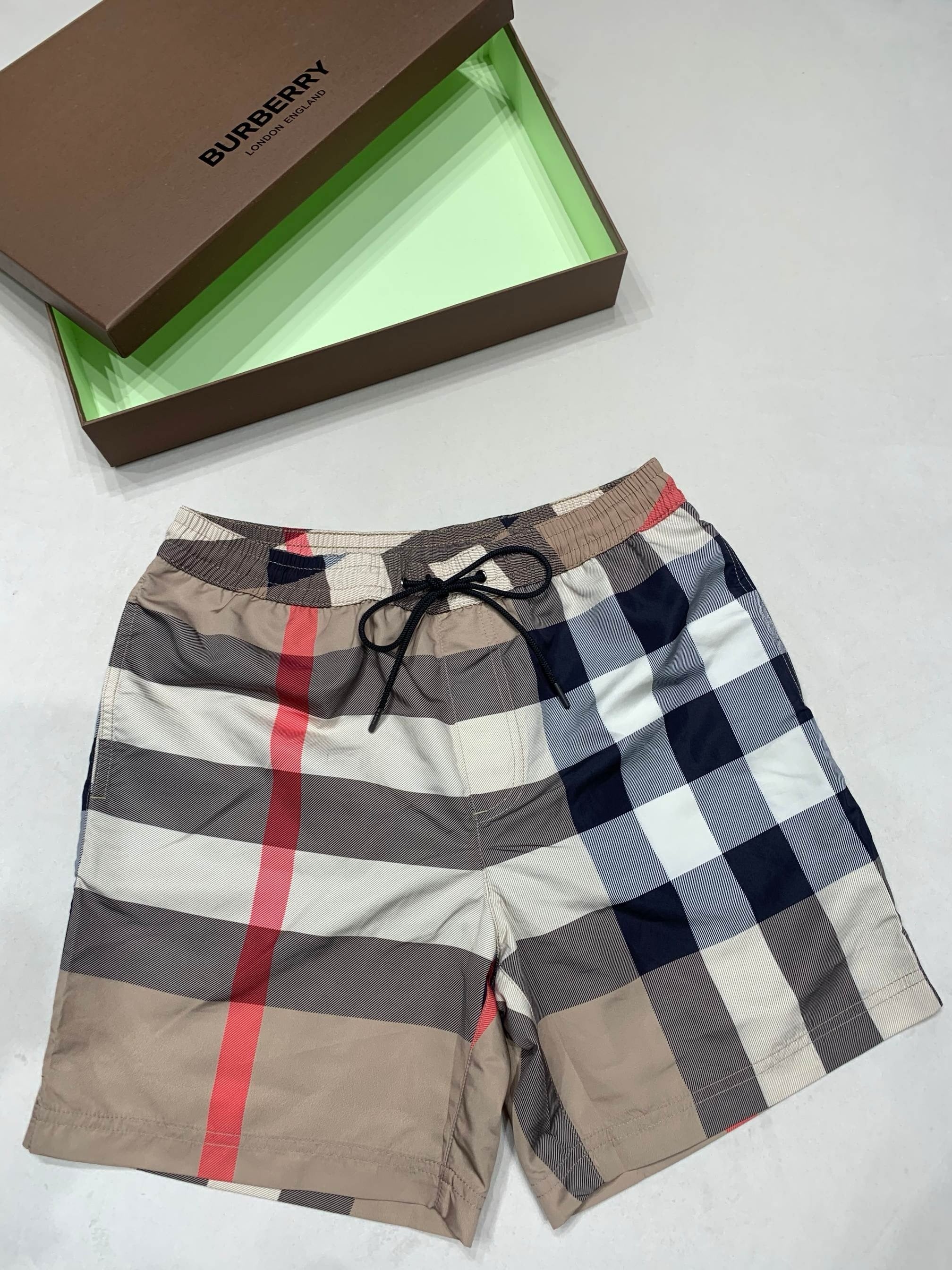 BBR CHECK SWIM SHORTS - BROWN