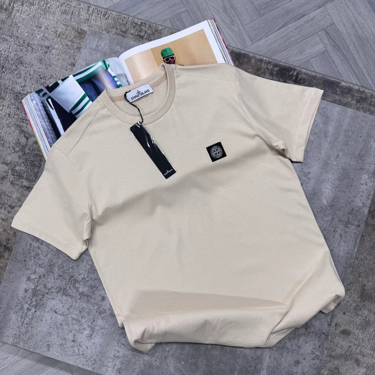 SI SQUARE LOGO TSHIRT - BEIGE