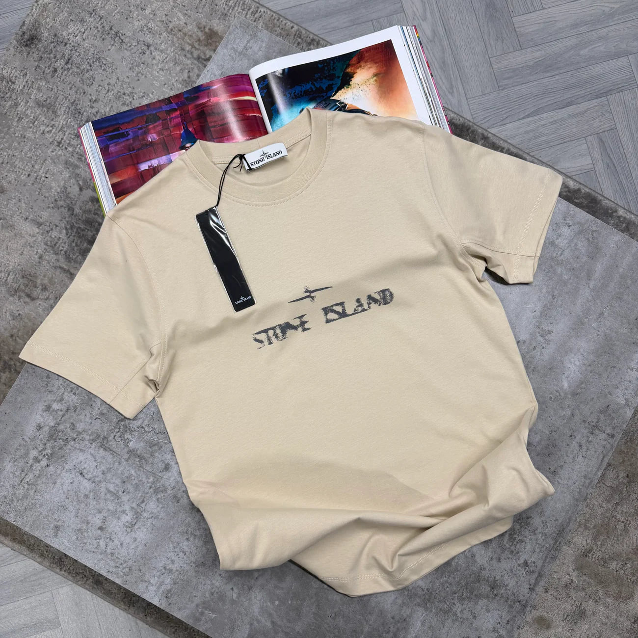 SI BLURR LOGO TSHIRT - BEIGE