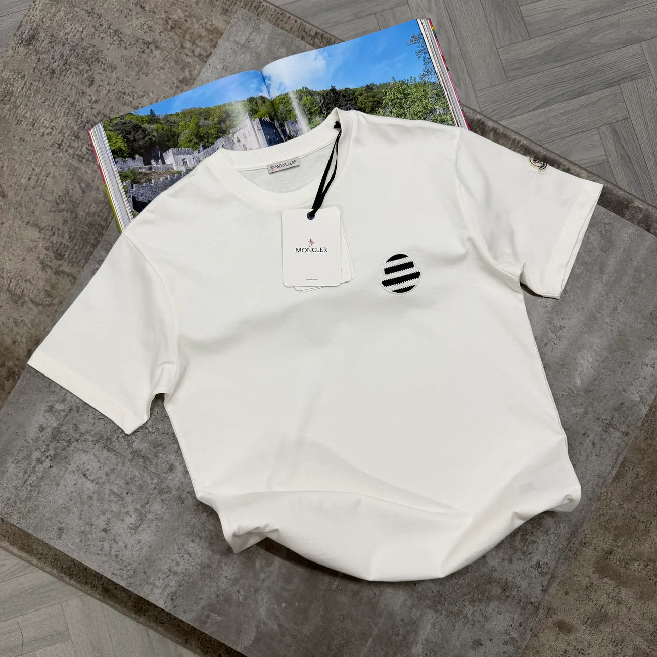 MNCLR STRIPED LOGO T SHIRT - WHITE