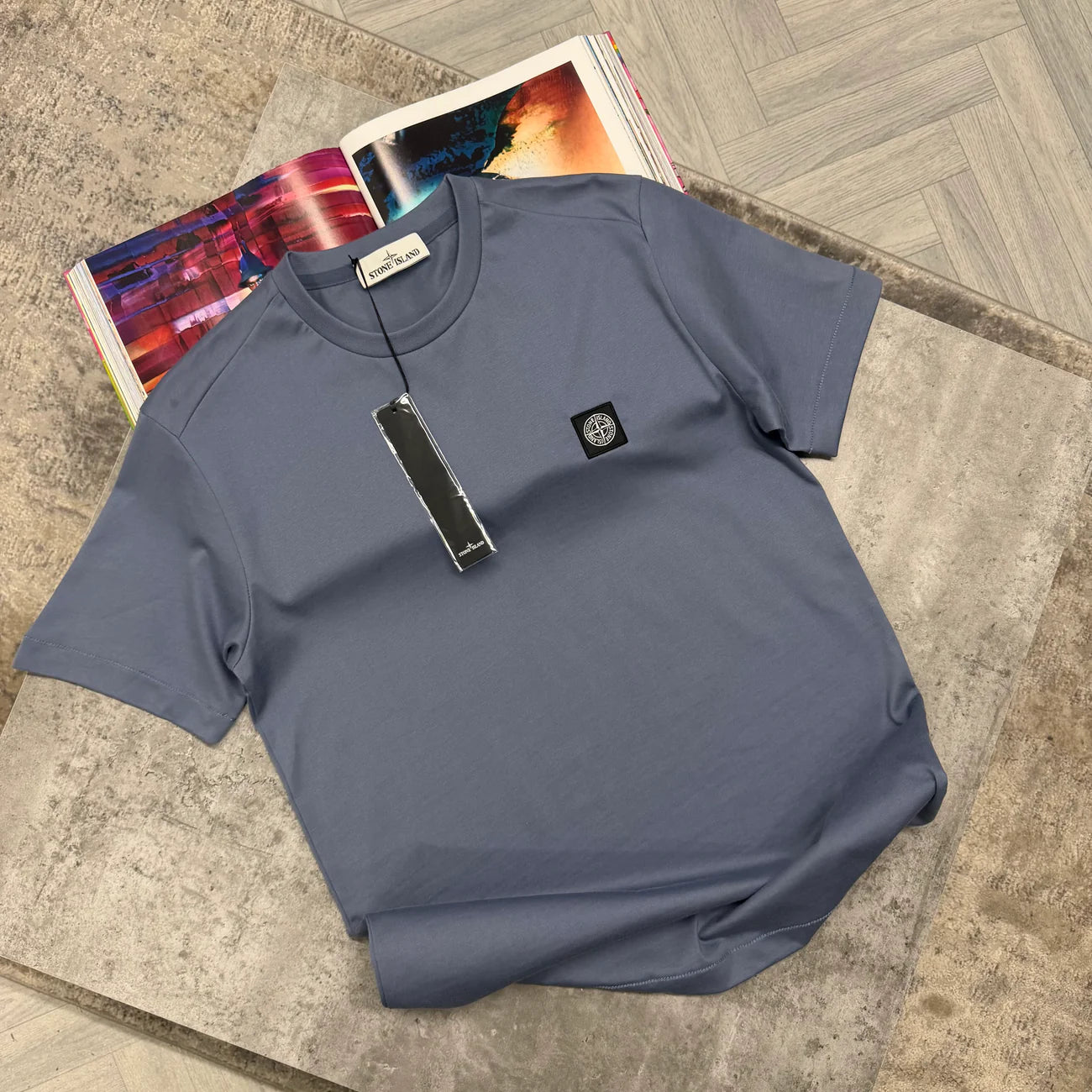 SI SQUARE LOGO T SHIRT - PALE BLUE