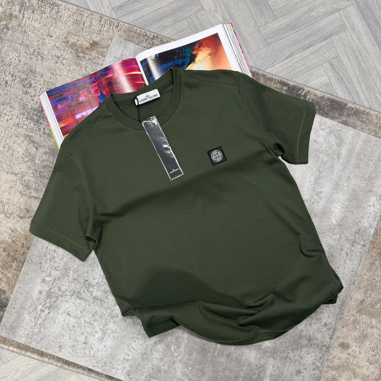 SI SQUARE LOGO TSHIRT - KHAKI