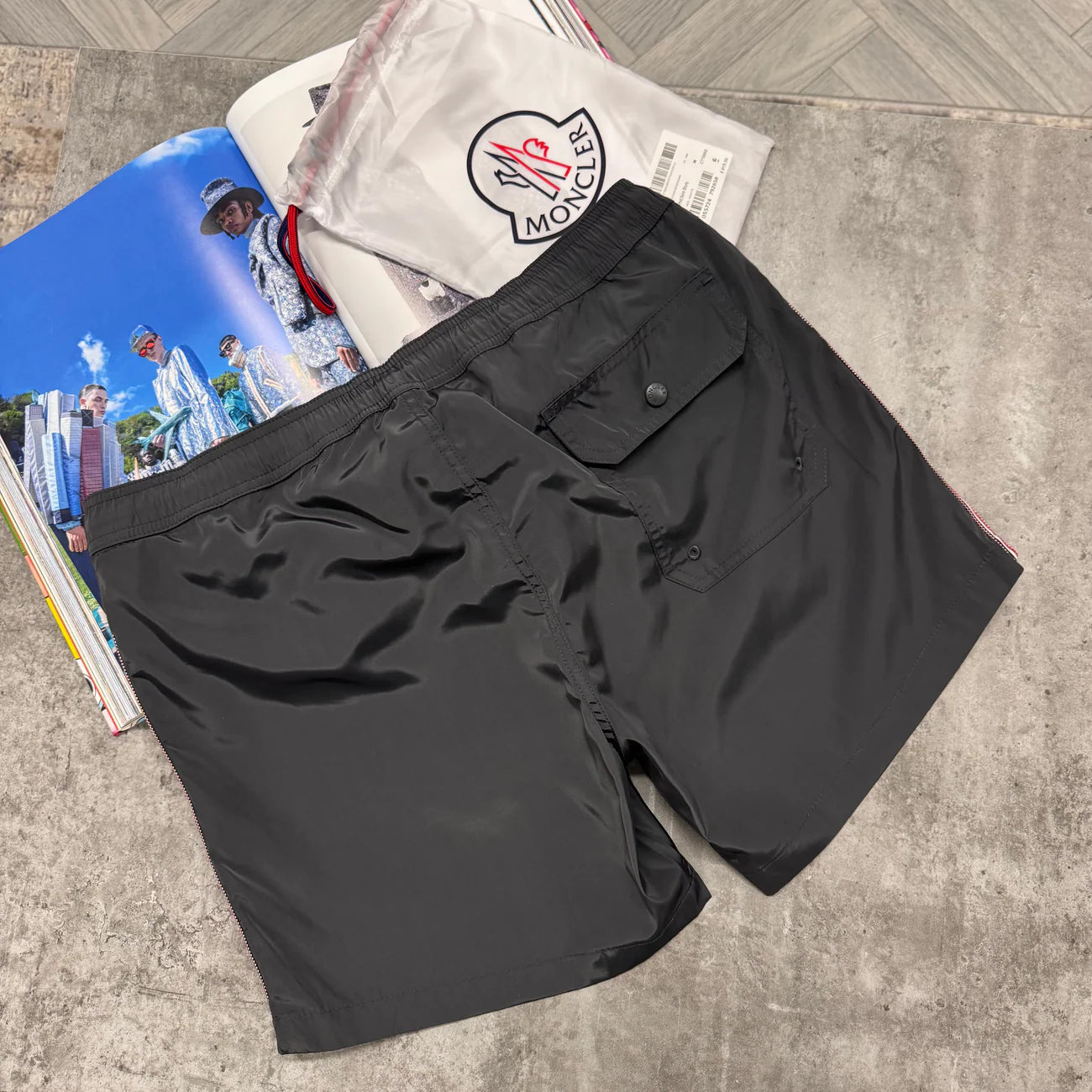 MNCLR STRIPED BAGGED SWIMS - ANTHRACITE