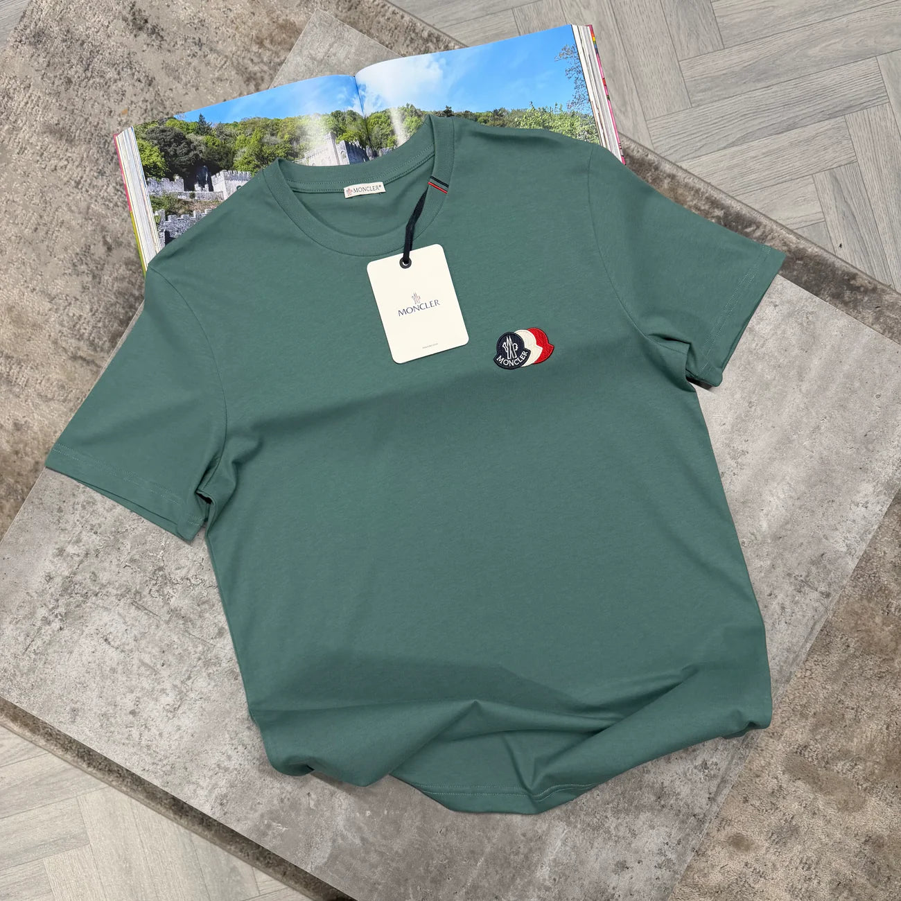 MNCLR TRIPLE LOGO TSHIRT - SAGE