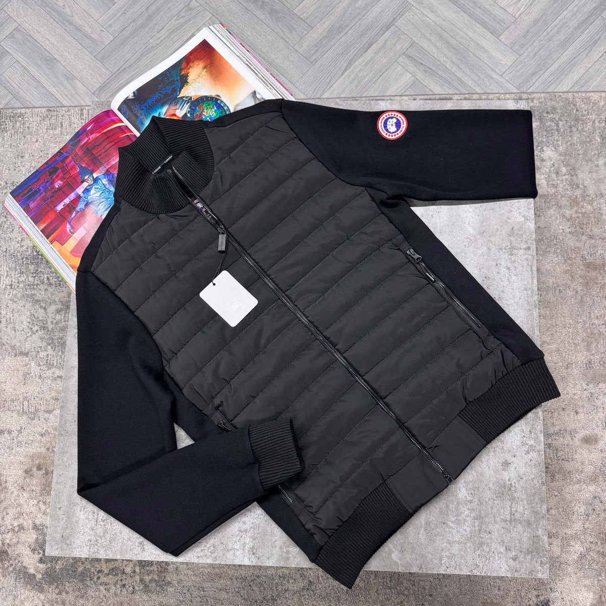 CG HYBRIDGE KNIT JACKET - BLACK