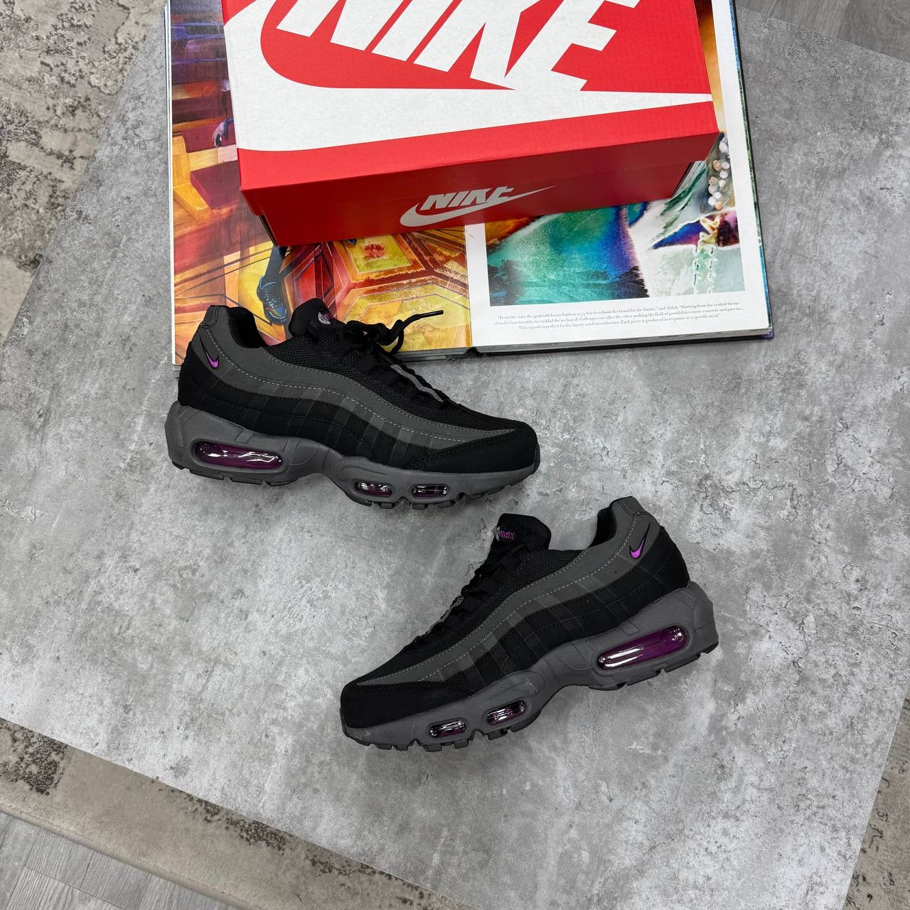 NI 95 TRAINERS - PURPLE/BLACK/CHARCOAL
