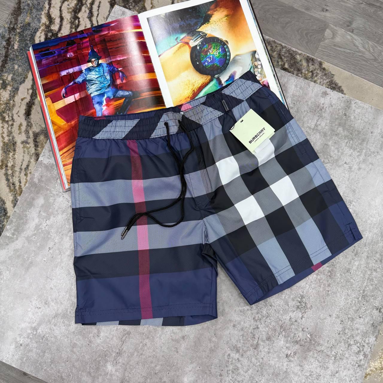 BBR CHECK SWIM SHORTS - BLUE