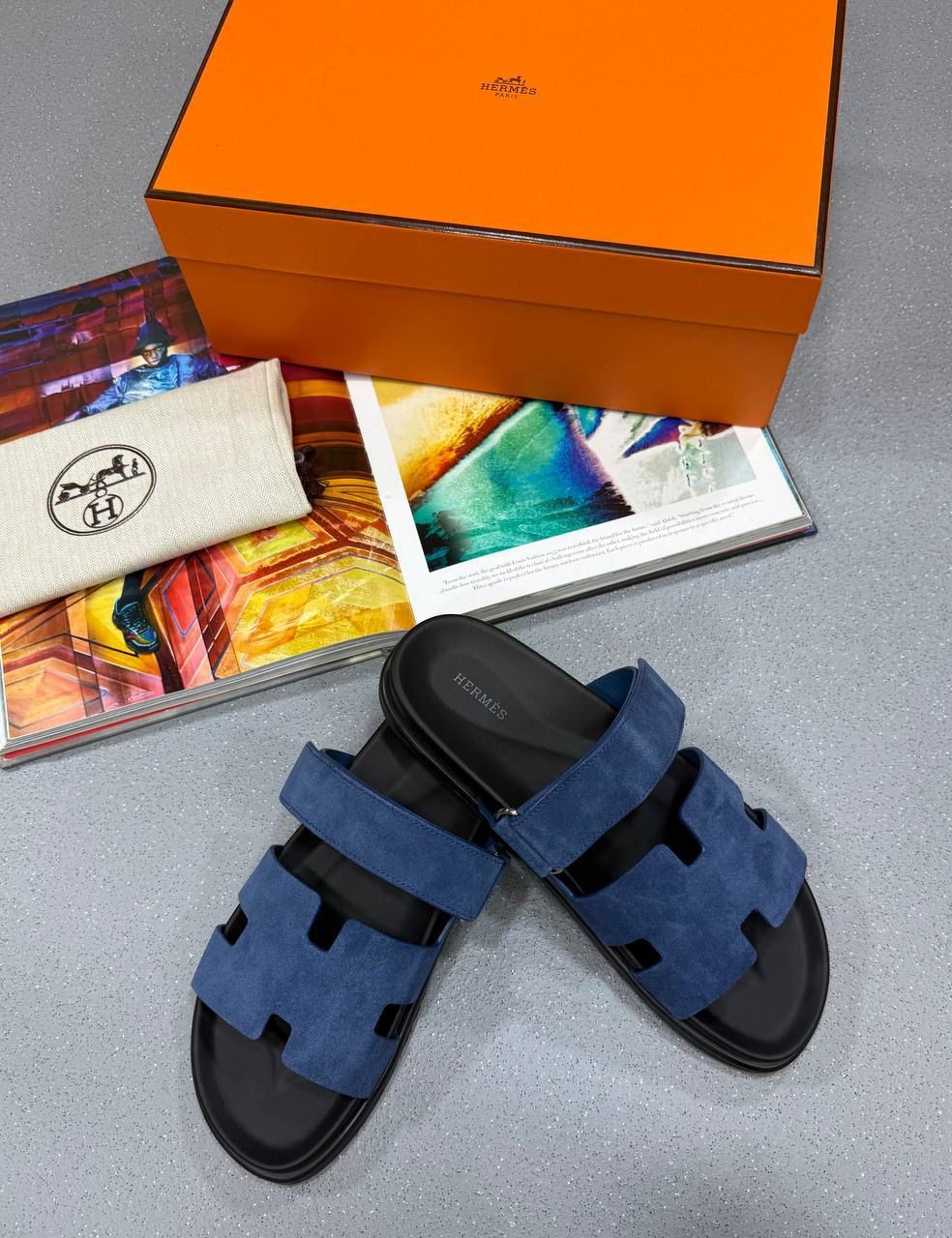 H CHYPRE SUEDE SANDALS - BLUE