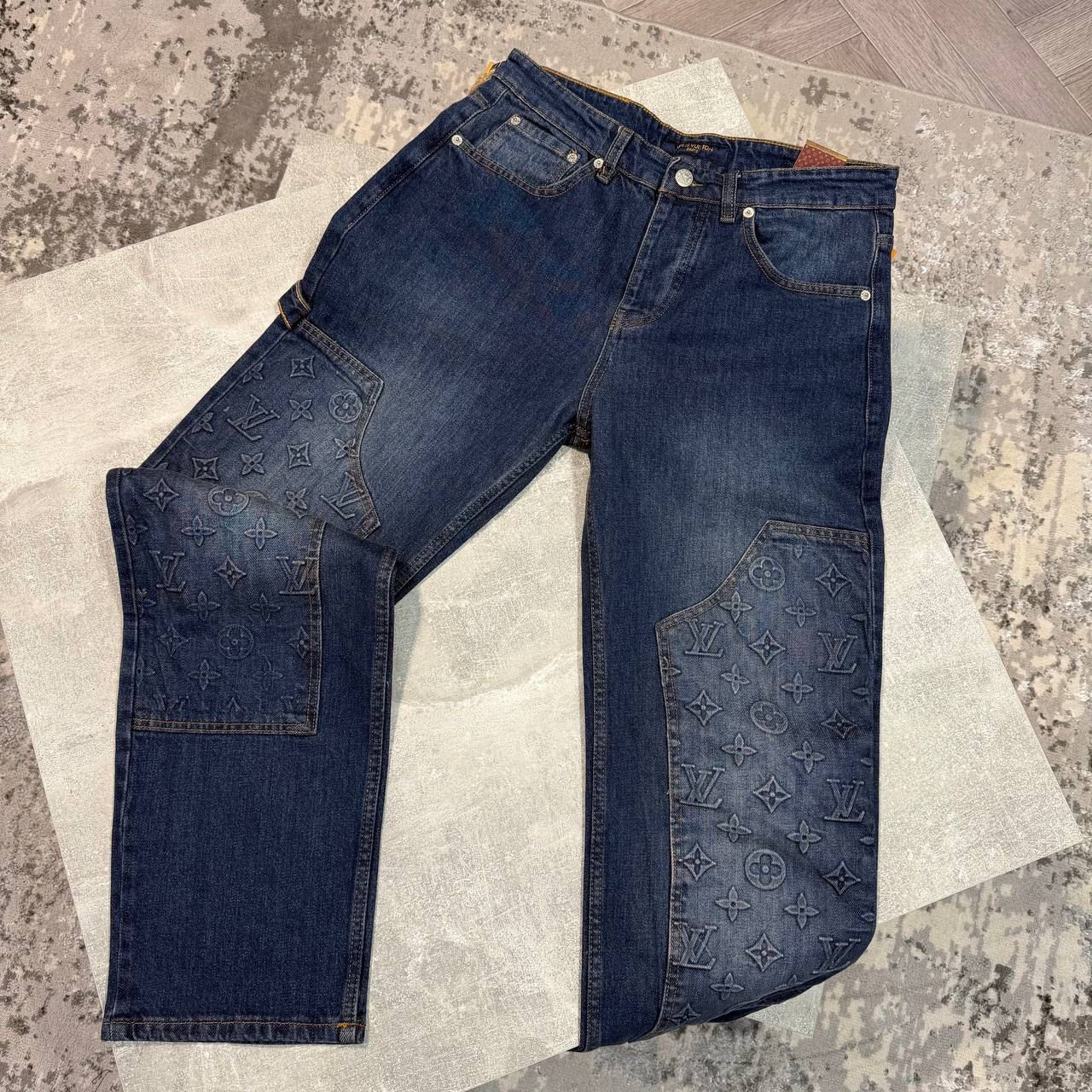 LVE MONOGRAM DENIM JEANS - BLUE