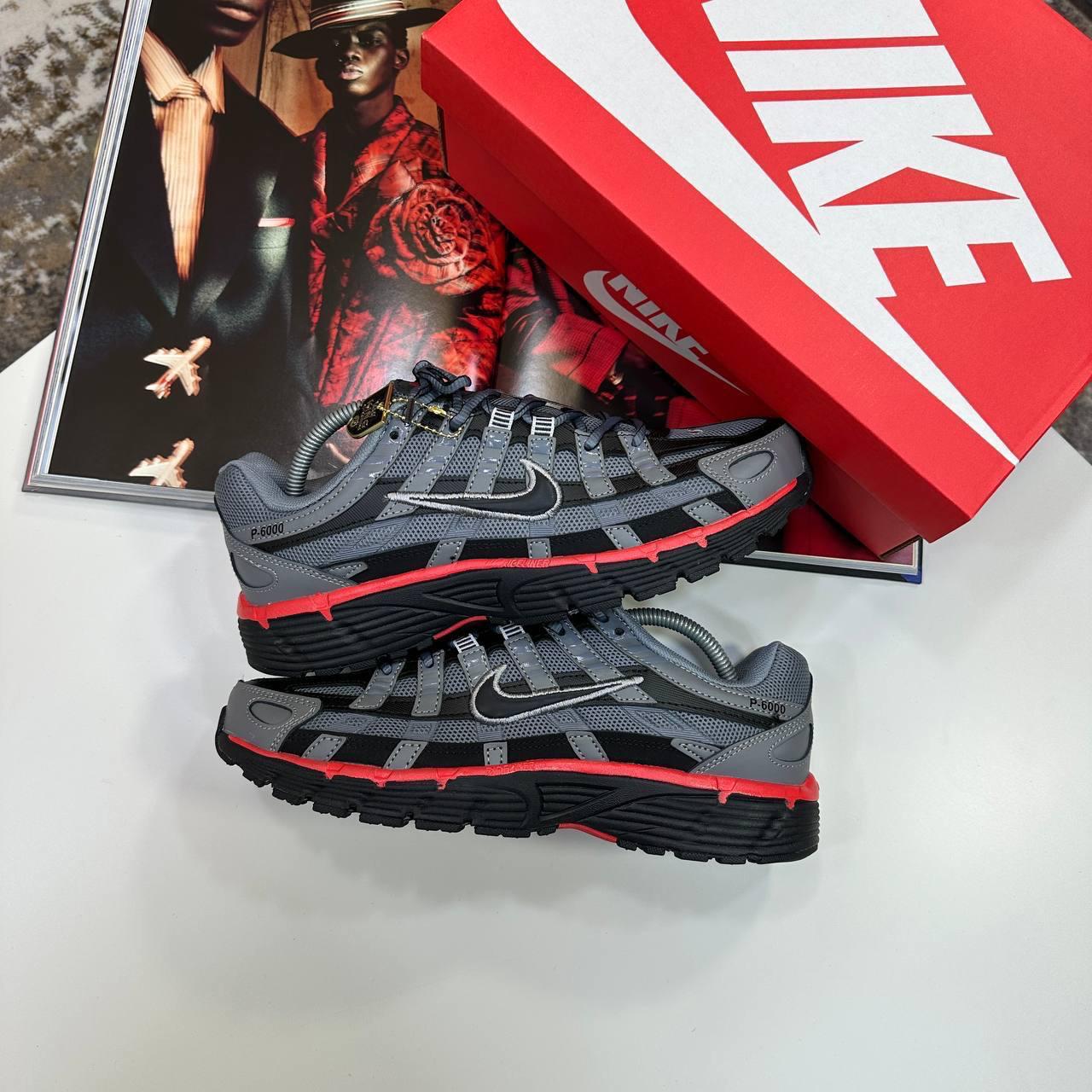 NI P-6000 SNEAKERS - GREY / RED