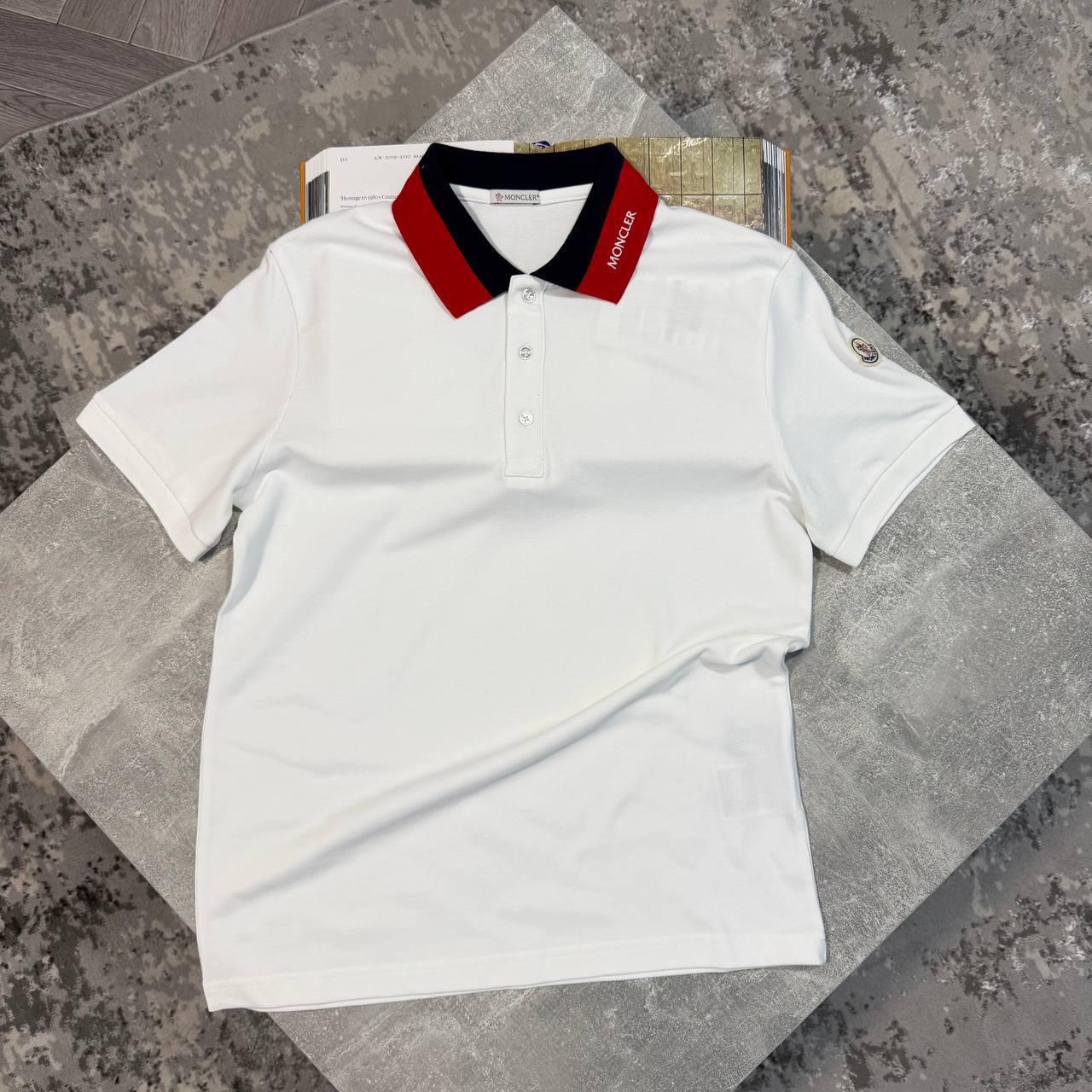 MNCLR COTTON POLO - WHITE/BLACK/RED