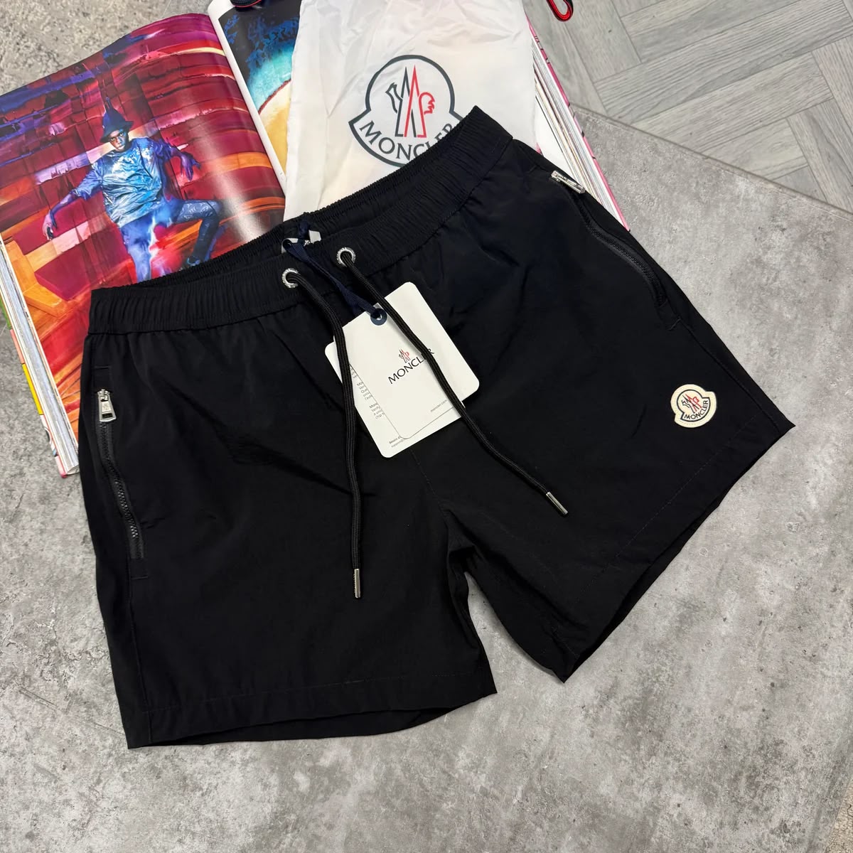 MNCLR ZIP POCKET BAGGED SWIMS - BLACK