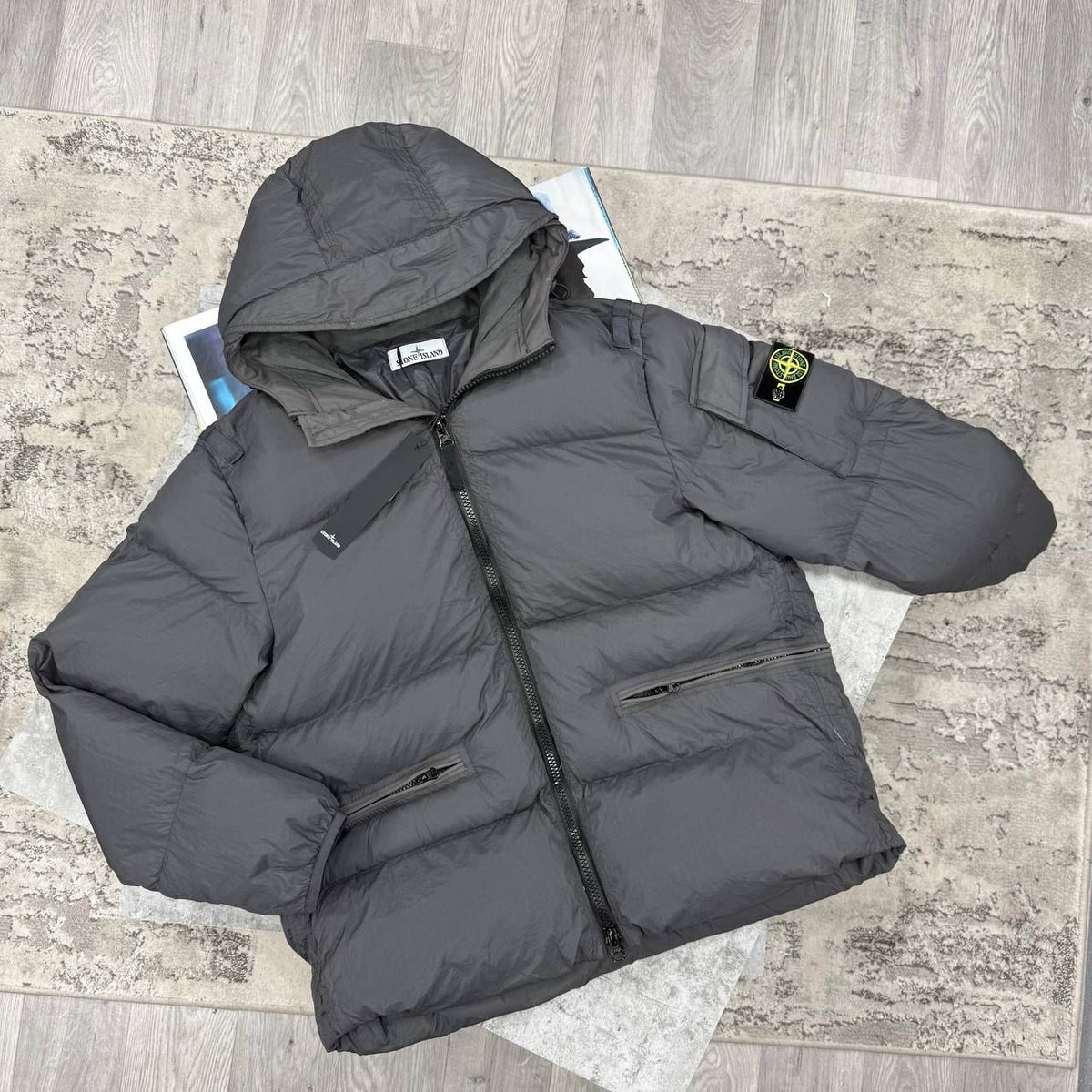 SI HOODED DOWN JACKET - ANTHRACITE