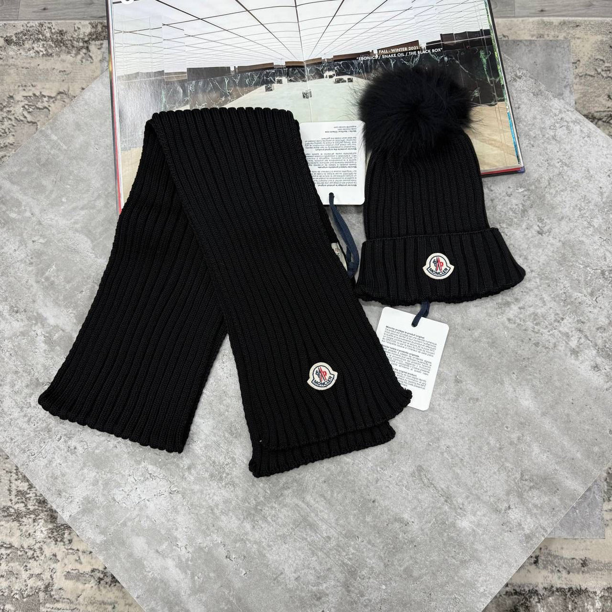 CG HAT & SCARF SET - BLACK