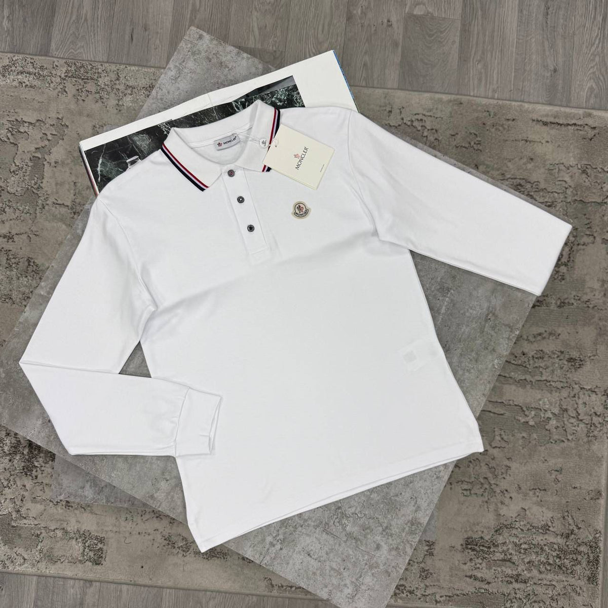 MNCLR LONGSLEEVE POLO - WHITE