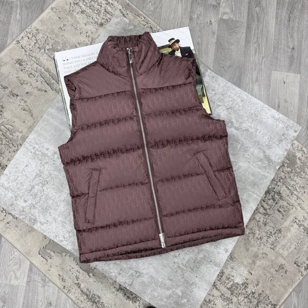 CD OBLIQUE GILET - BROWN