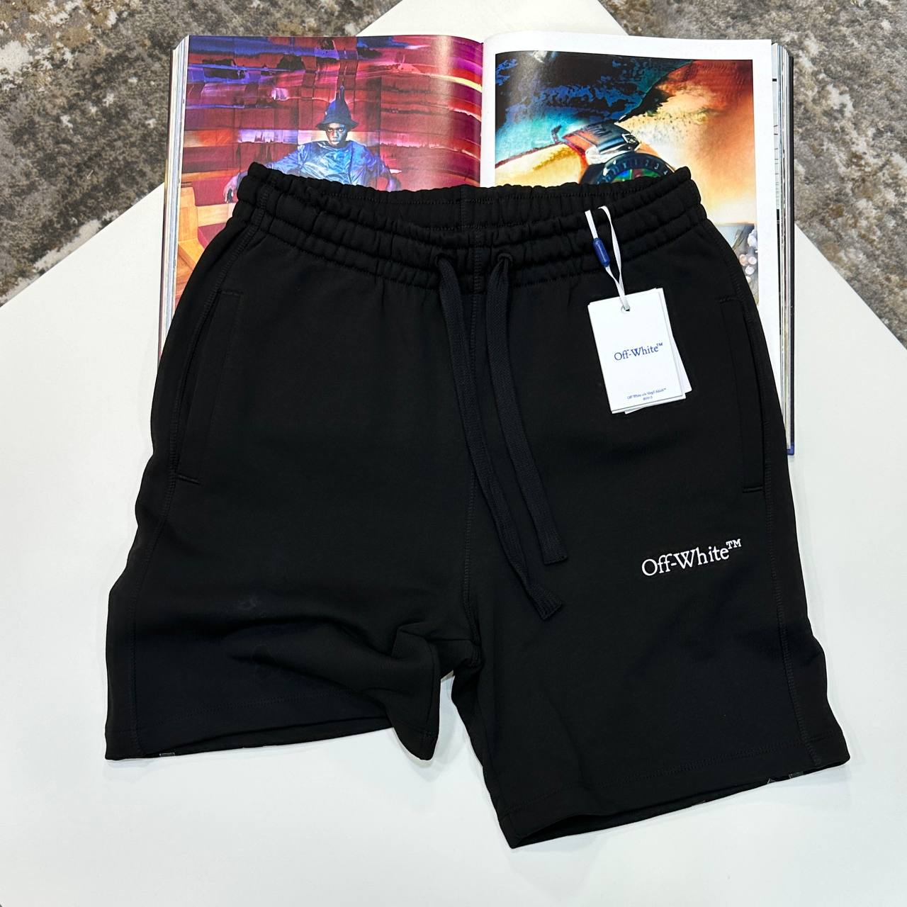 OW COTTON SHORTS - BLACK