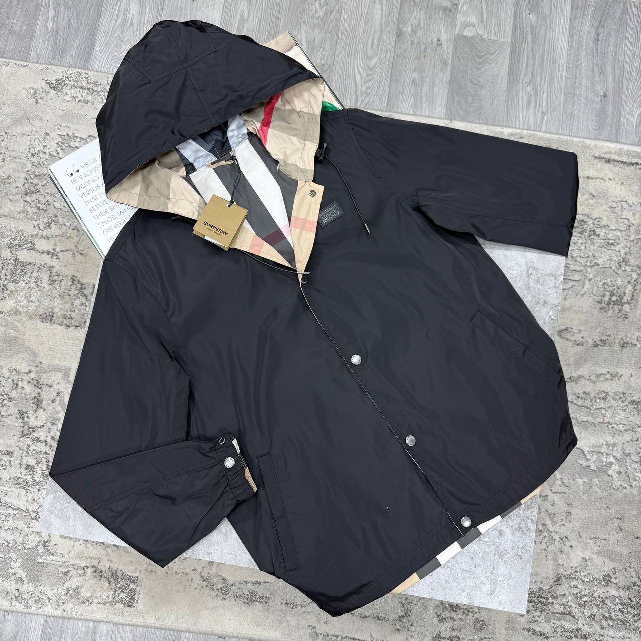 BBR REVERSIBLE CHECK JACKET - BLACK / BEIGE