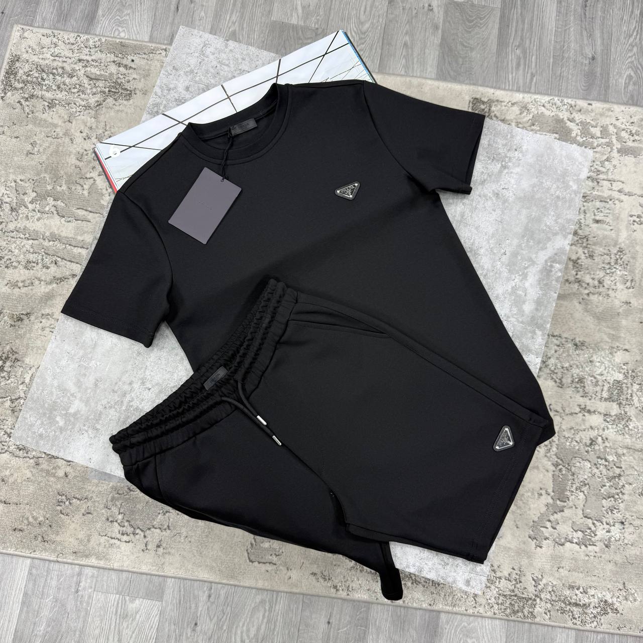 PDA TRIANGLE LOGO SHORT SETS - BLACK