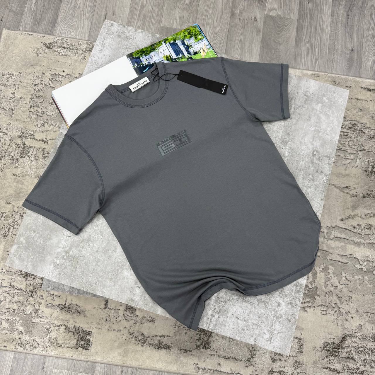 SI LOGO PRINT TSHIRT - CHARCOAL
