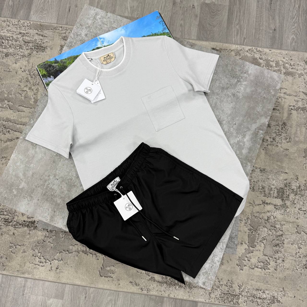 H SHORT SETS - GREY / BLACK