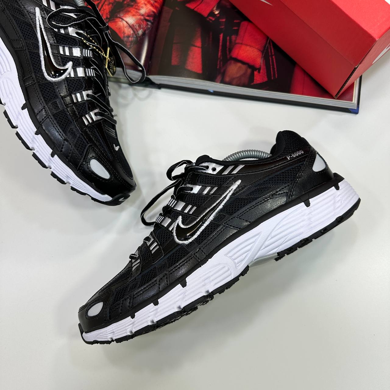 NI P-6000 TRAINERS - BLACK/WHITE/SILVER