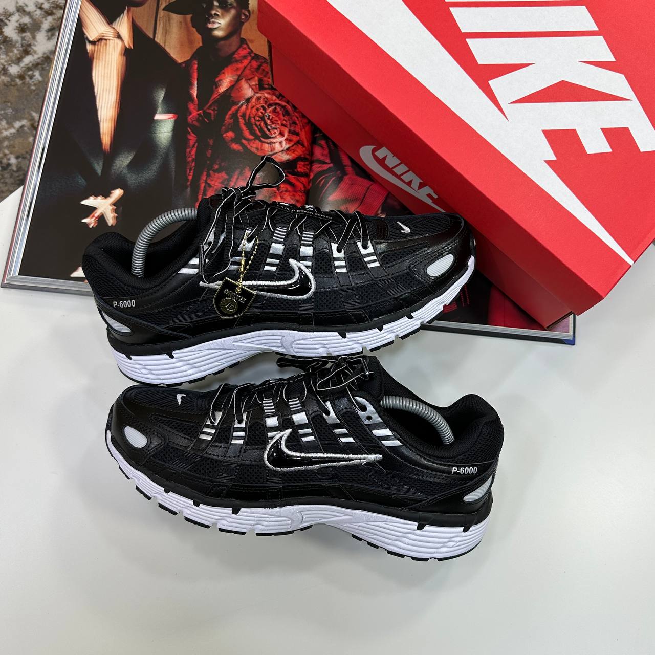 NI P-6000 TRAINERS - BLACK/WHITE/SILVER