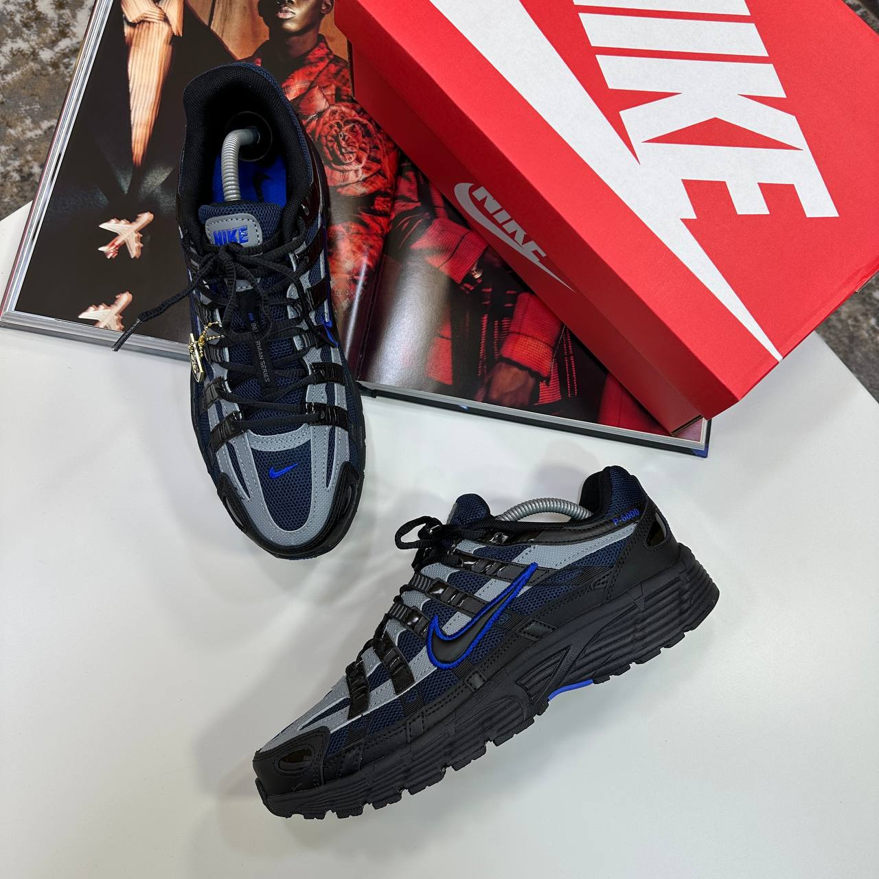 NI P-6000 TRAINERS - BLACK/BLUE/GREY