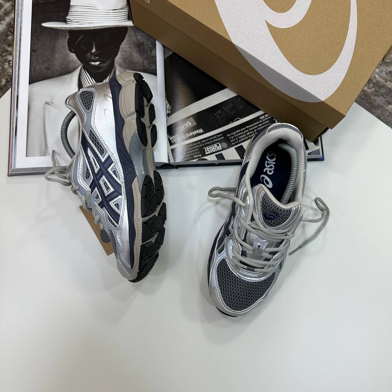 ACS GEL TRAINERS - PURE SILVER/MIDNIGHT