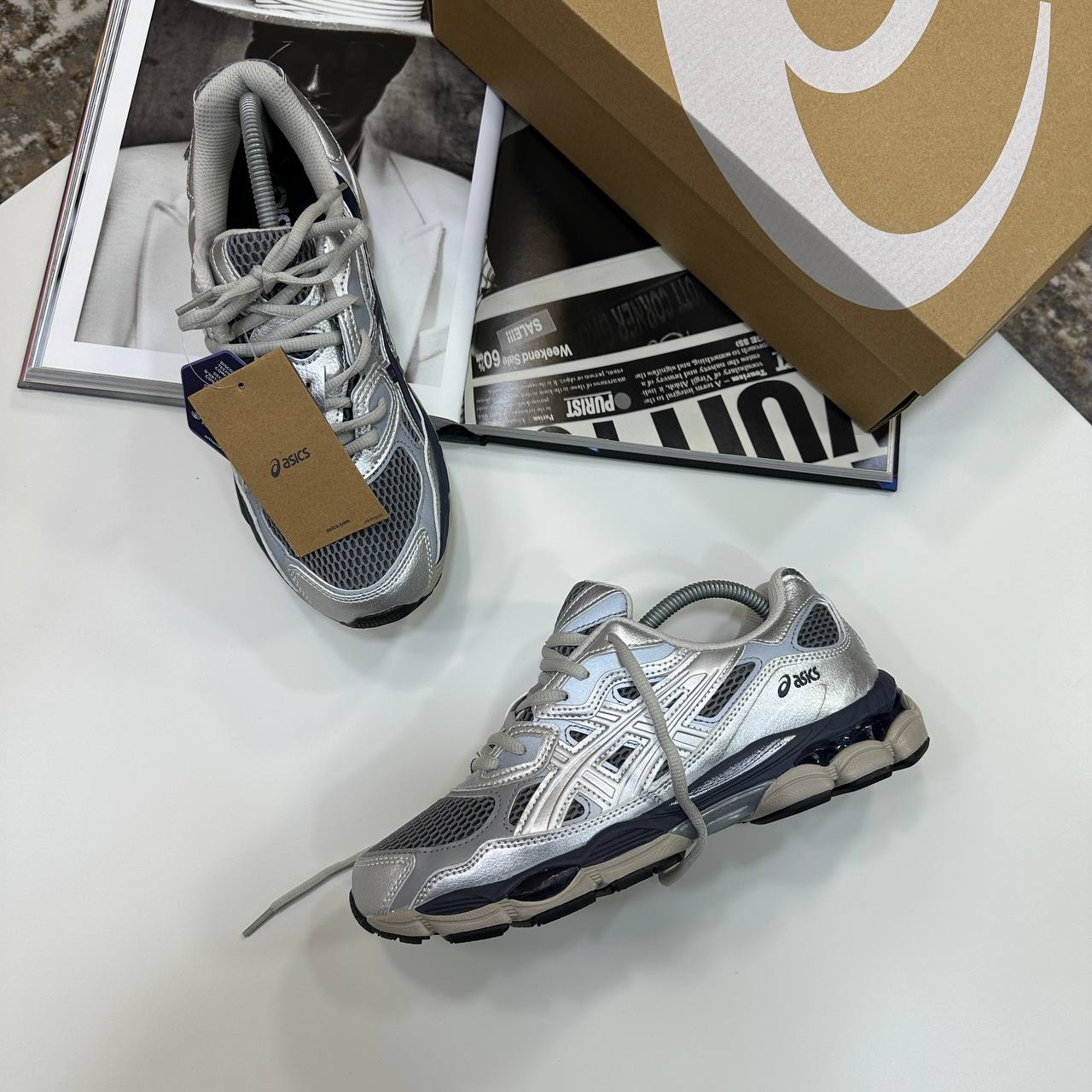 ACS GEL TRAINERS - PURE SILVER/MIDNIGHT