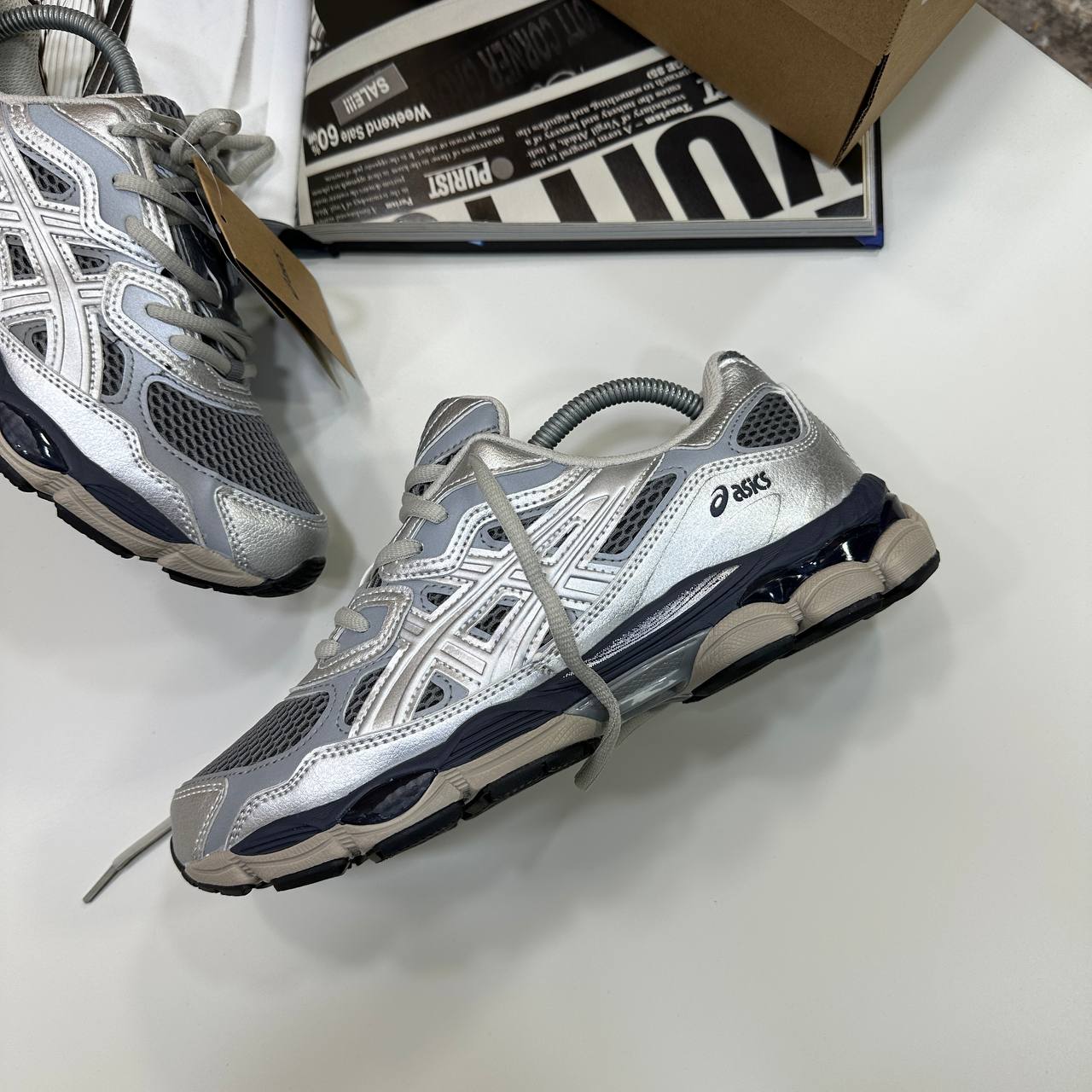 ACS GEL TRAINERS - PURE SILVER/MIDNIGHT