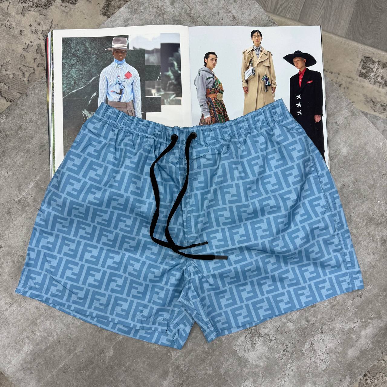 FDI PRINT SWIM SHORTS - BLUE