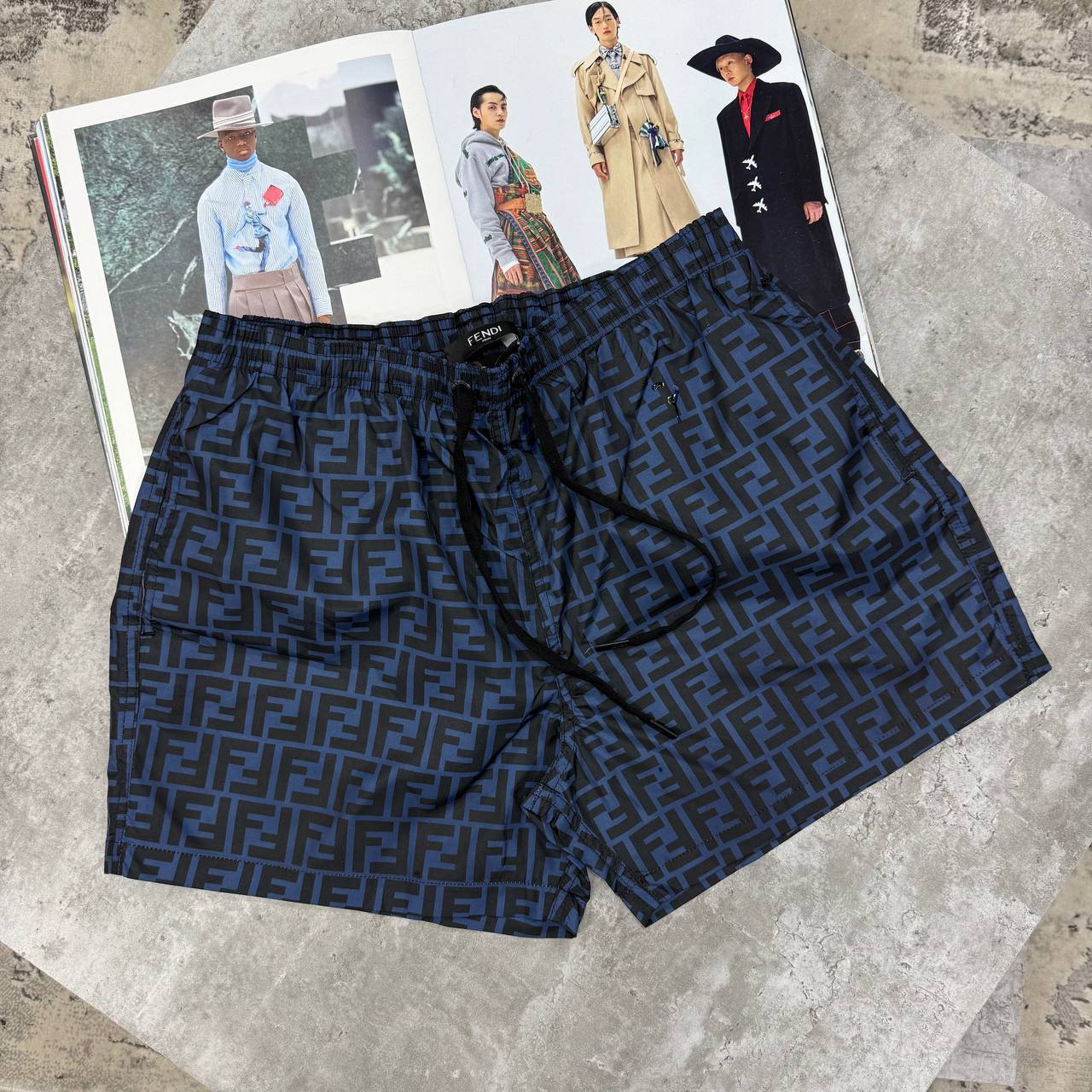 FDI PRINT SWIM SHORTS - NAVY