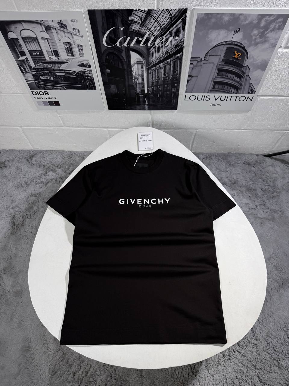 GVY PRINTED COTTON TSHIRT - BLACK