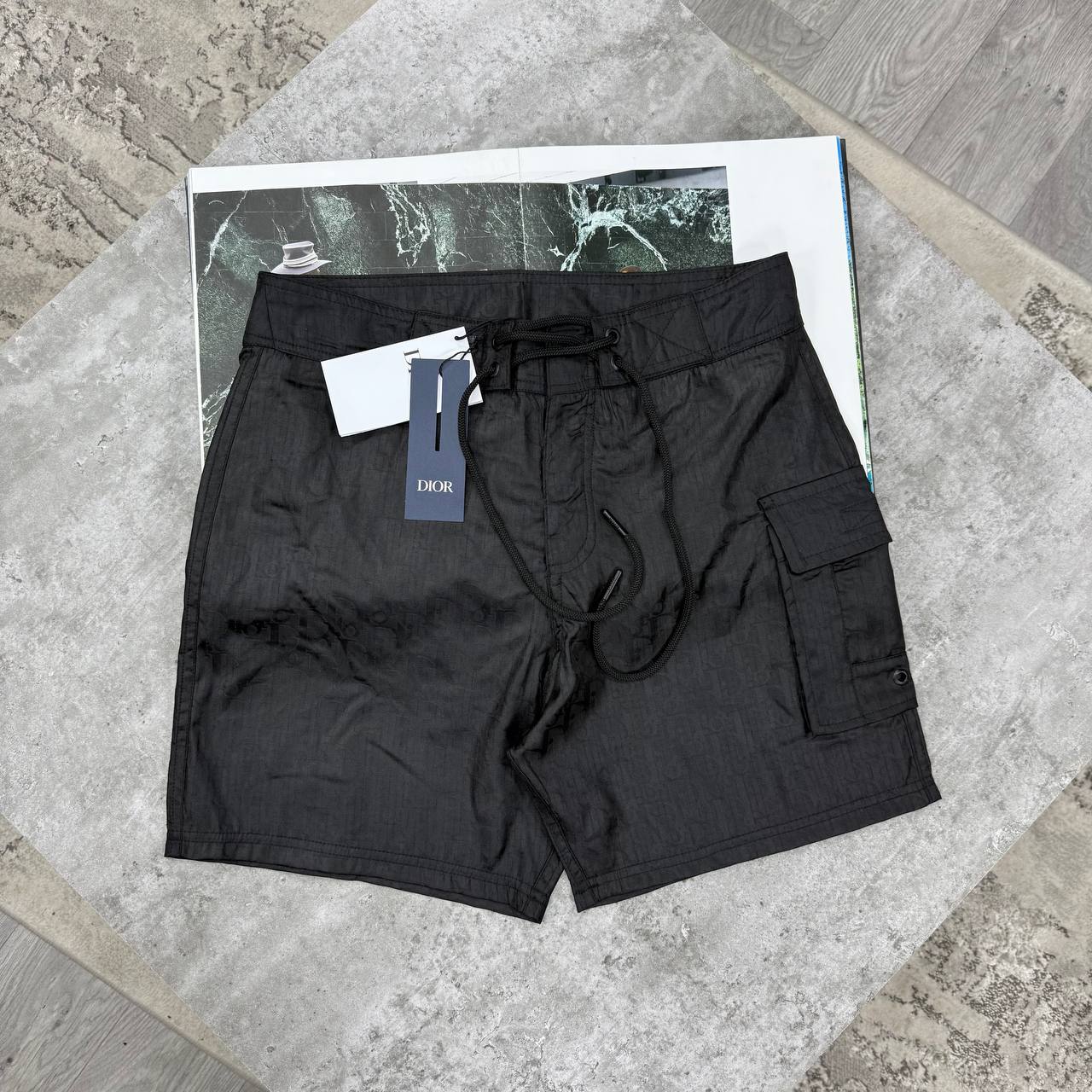 CD OBLIQUE SWIM SHORTS - GREEN