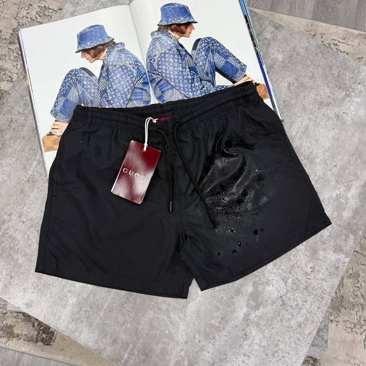 GCI NYLON SWIM SHORTS - BLACK
