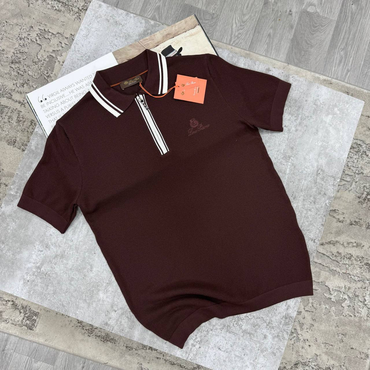 LORO QUARTER ZIP KNIT POLO - BURGUNDY