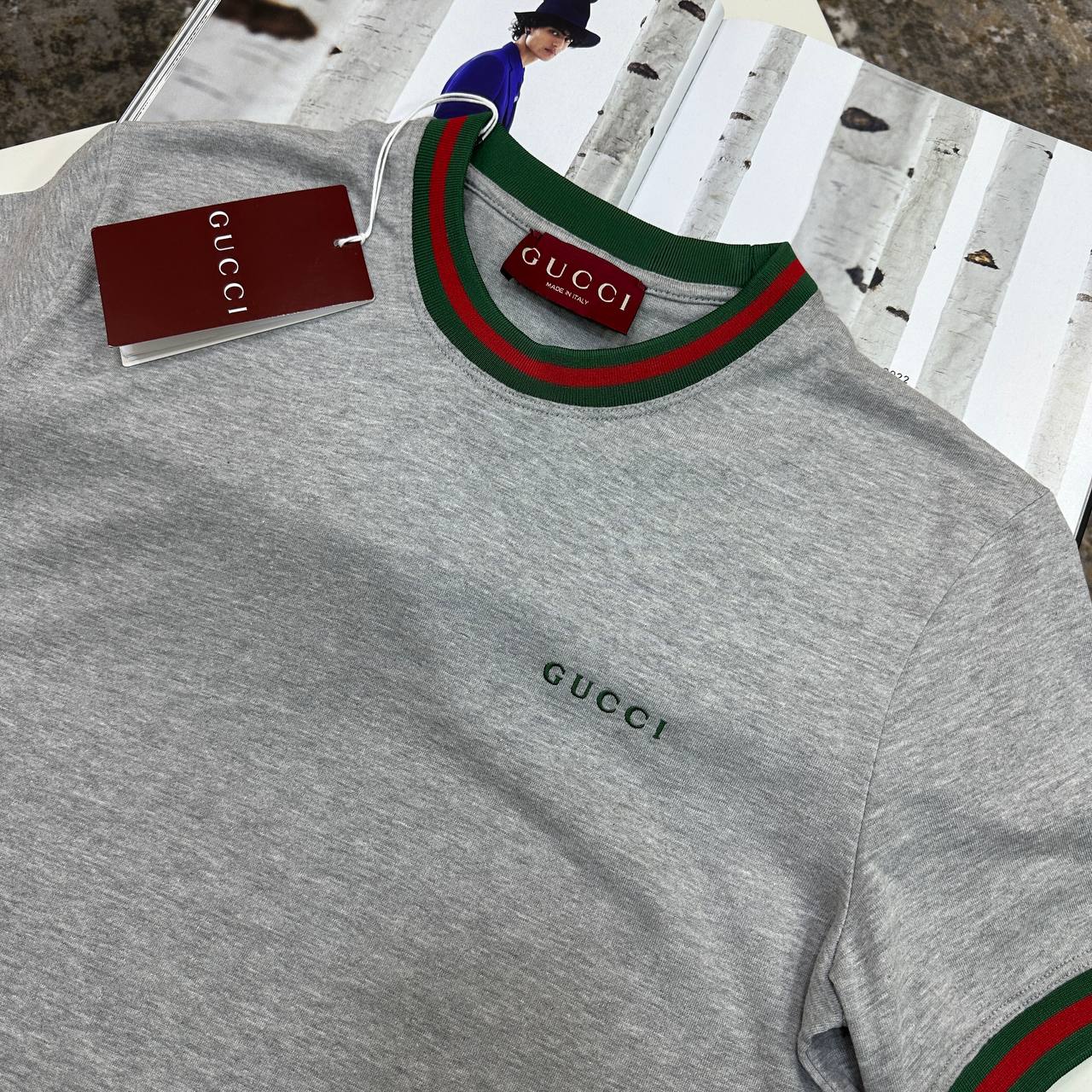 GCI STRIPED TRIM TSHIRT - GREY