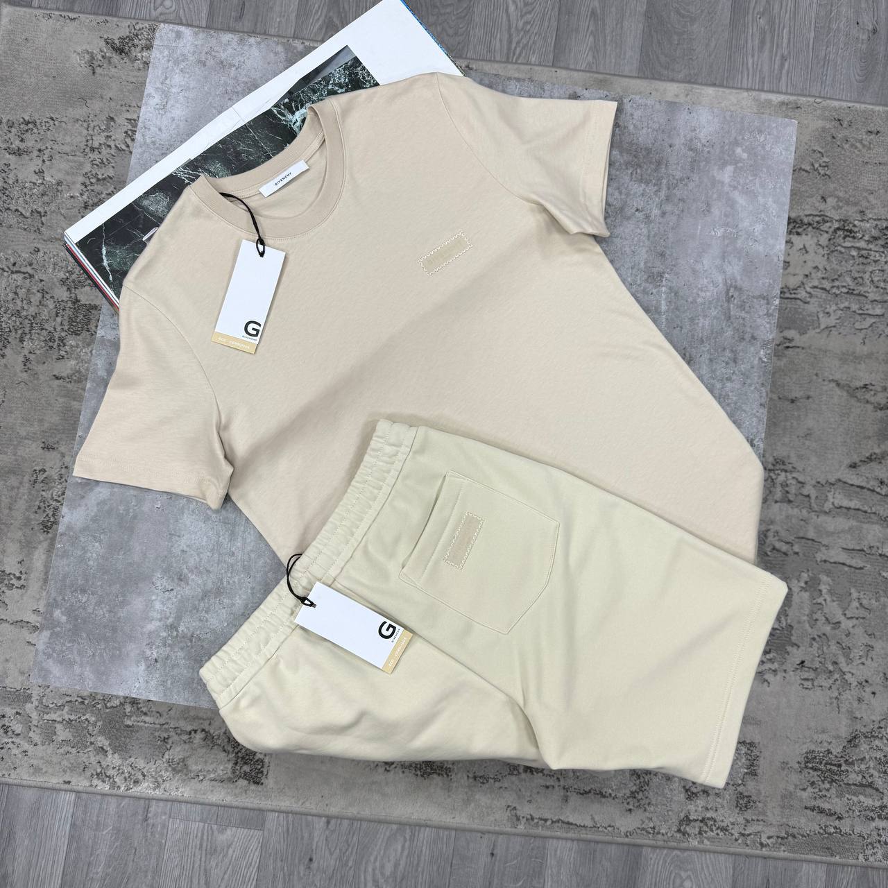GVY COTTON SHORT SETS - BEIGE