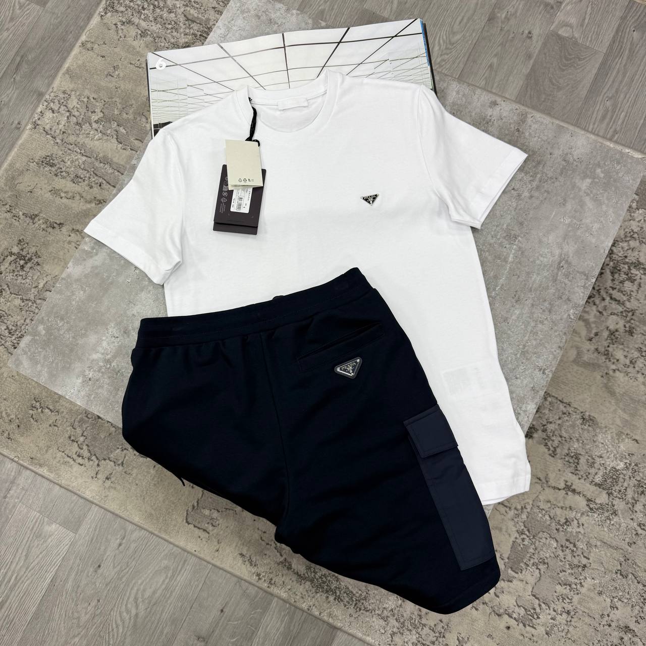 PDA CARGO SHORT SETS - WHITE / NAVY