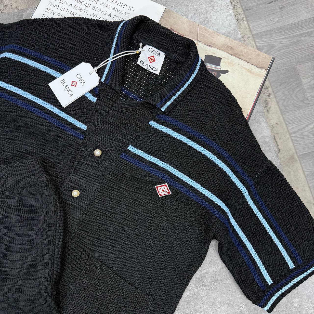 CB KNITTED SHORT SETS - NAVY