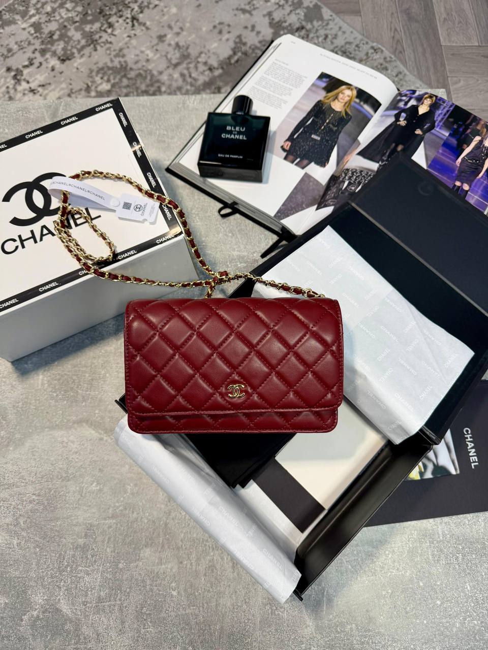 CHNL QUILTED WALLET BAG - RED